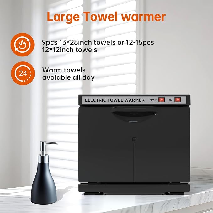 Hot Towel Warmer for Spa,2-in-1 Thermostatic Towel Heater,8L Small Towel Warmer with Quick and All-Round Heating for Facial SPA,Beauty Salon,Esthetician and Bathroom
