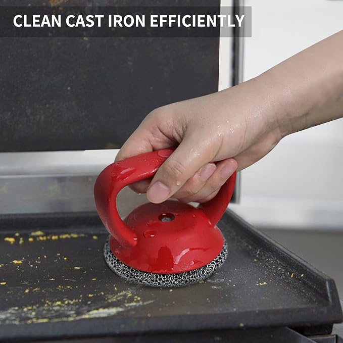 Cast Iron Scrubber with Handle+Cast Iron Oil Applicator