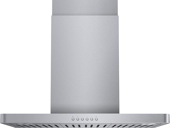 ONEEON 30" Range Hood - 900 CFM Stainless Steel Wall Mount Kitchen Exhaust with 4 Speed Fan, LED Lights, Push Button, Ultra-thin Body, Chimney Style Stove Vent Hood & Ducted Exhaust Vent