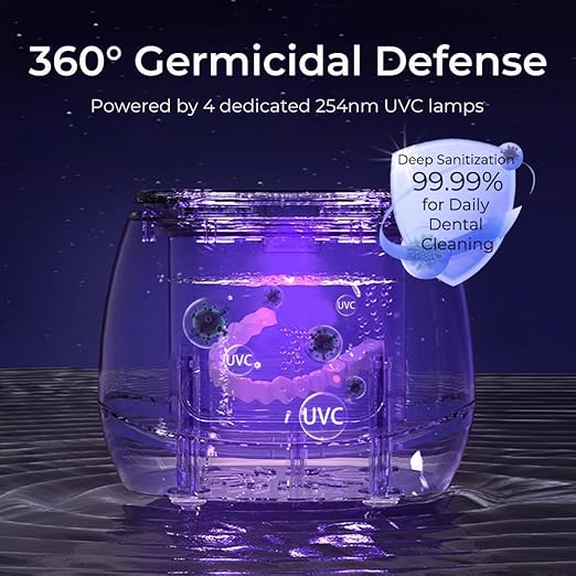 Ultrasonic Retainer Cleaner Machine, 45kHz Rechargeable Retainer Cleaner with 4 UV Lights, W200 Ultrasonic Cleaner for Retainers, Aligners, Mouth Guards, Night Guards & Dentures