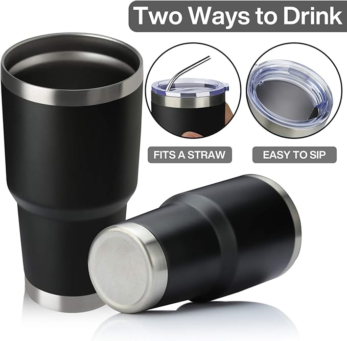 MEWAY 30oz Tumbler Double Wall Vacuum Insulated Travel Mug, Stainless Steel Tumbler with Lid, Durable Powder Coated Insulated Coffee Cup for Cold & Hot Drinks (MIX,4 PACK)