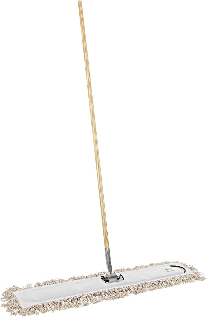 Boardwalk Cotton Dry Mopping Kit, 36 x 5 Natural Cotton Head, 60" Natural Wood Handle
