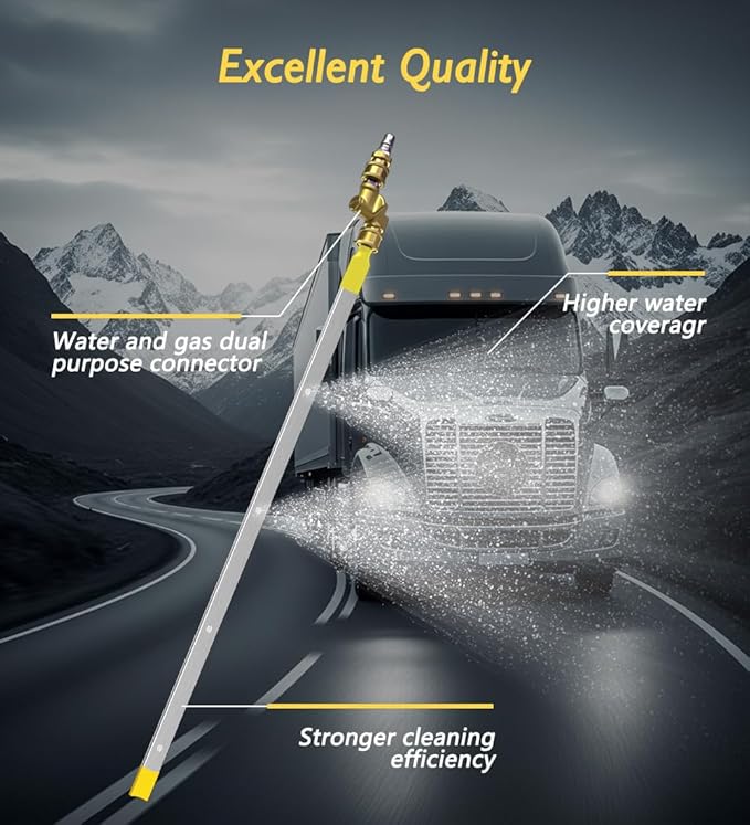 60cm/24in Radiator Cleaning Wand - Over 4500PSI Portable Pressure Washer Tool for Car Radiator Flush Kit with Adapter, Deep Clean Accessories (60cm/24in Cleaning Wand with Adapter)