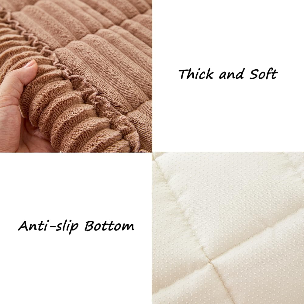 Couch Cover for Dogs Washable, Fuzzy Pet Couch Covers for 3 Cushion Sofa Pet Friendly, Non Slip Sofa Cover (Dark Brown, 27.6" x 59"/70 x 150cm)