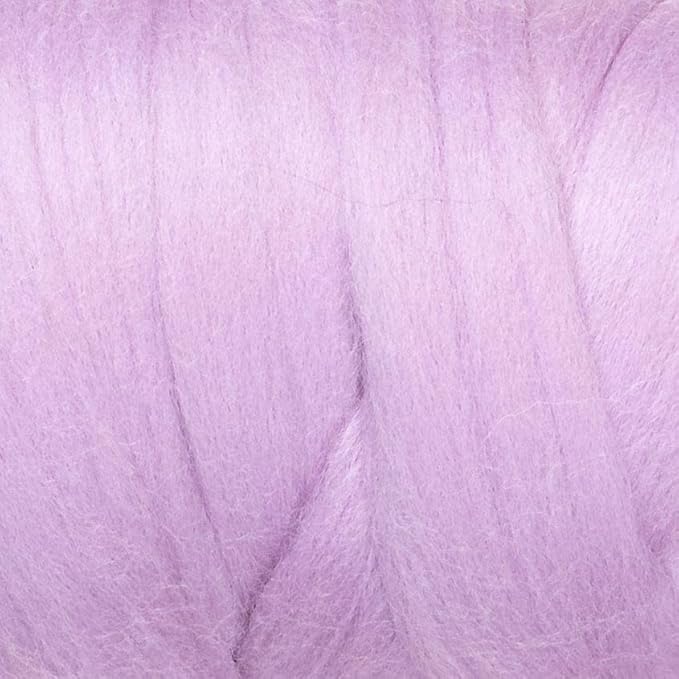 Kondoos Colored Natural Wool roving, 1 lb. Best Wool for Needle Felting, Wet Felting, handcrafts and Spinning. (Lavender, 1 lb)
