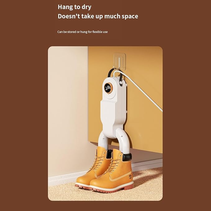 Shoe Dryer, Quick Drying Deodorizing Boot Dryer, Super Quiet, Overheating, Foldable Design Shoe Glove Warmer for Shoes Socks Ski Boots, White (US Plug 110V)