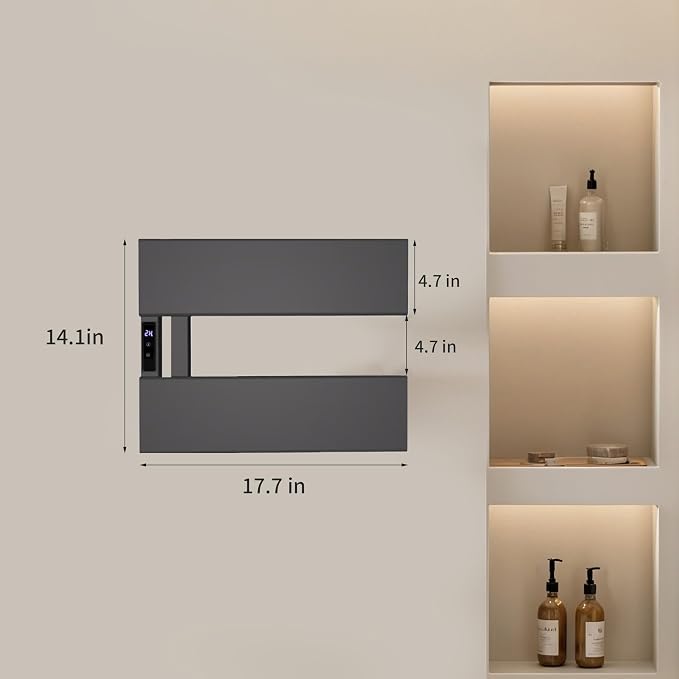 Electric Towel Warmer with Smart LED Timer, Modern [2/3/4] Bar Large Panel Heated Towel Rack, Wall-Mounted Plug-in/Hardwired 2-in-1, Rapid Warmth for Bathrooms, [Matte Black/Alpine White]