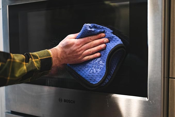 The Rag Company Dry Me A River, Professional Korean 70/30 Blend Microfiber Waffle-Weave Drying & Detailing Towels, Soft Suede Edges, 390 GSM, 16x24 Inches, Royal Blue, 3-Pack