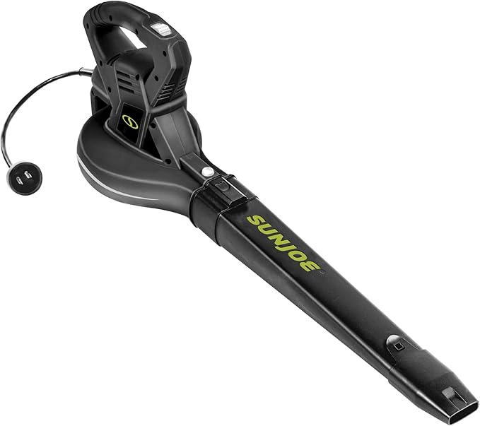 Sun Joe SBJ601E 120V 2-Speed Electric All-Purpose Blower with 100A Motor, 215 MPH Air Speed, and 240 CFM Airflow, Includes Concentrator Nozzle | 215 MPH Air Speed, and 240 CFM Airflow, Includes Concentrator Nozzle