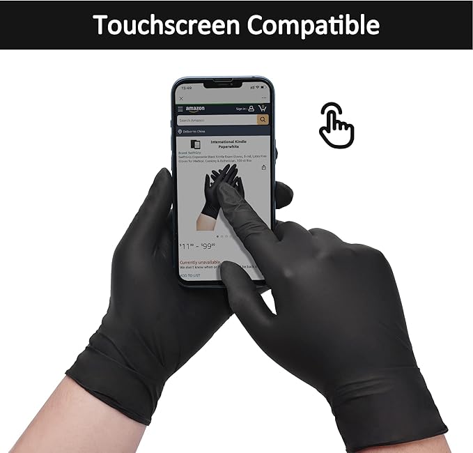 SwiftGrip Disposable Nitrile Exam Gloves, Black Nitrile Gloves Disposable Latex Free for Medical, Cooking & Esthetician
