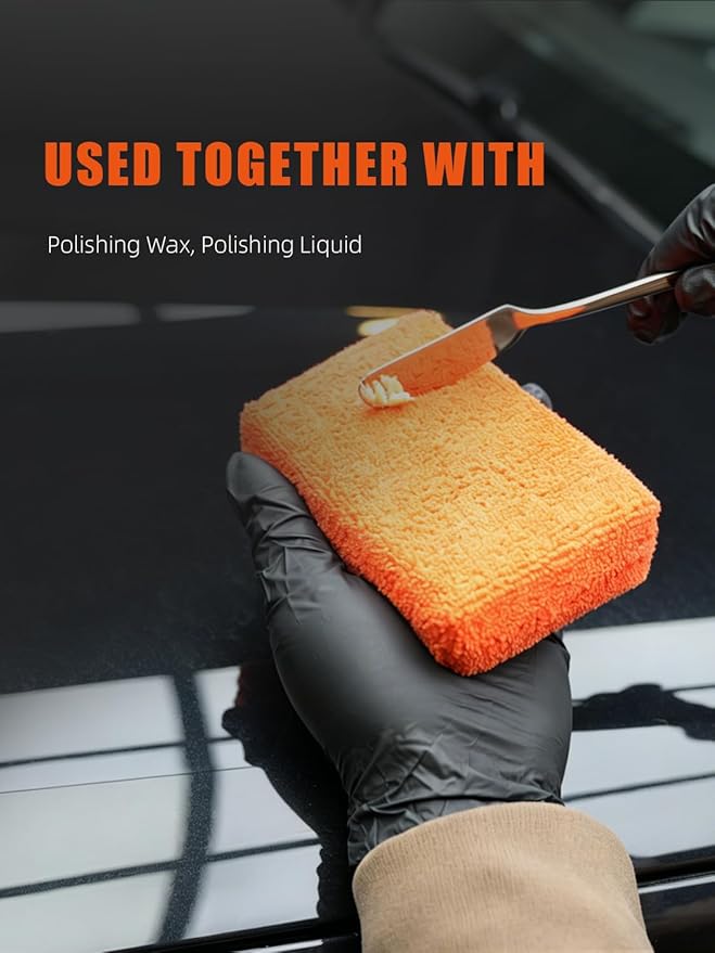 Microfiber Applicator Pad, SPTA Premium Microfiber Sponge and Cleaning Pads,Ultra-Soft, Safe for Sealants, Tire Dressings, Interior and Exterior Detailing, Car, Truck, SUV, RV, Motorcyle Care,10 Pack