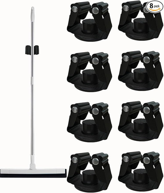 Magnetic Broom Holder Heavy Duty, Magnetic Broom and Mop Organizers for Fridge - Magnet Waterproof Mop Broom Holder for Garage Kitchen Laundry Work Shop - 8 Pack