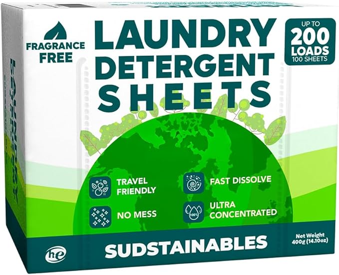 100 Sheets Laundry Detergent Bundle Fresh Linen, Lavender, Unscented, and Lemon