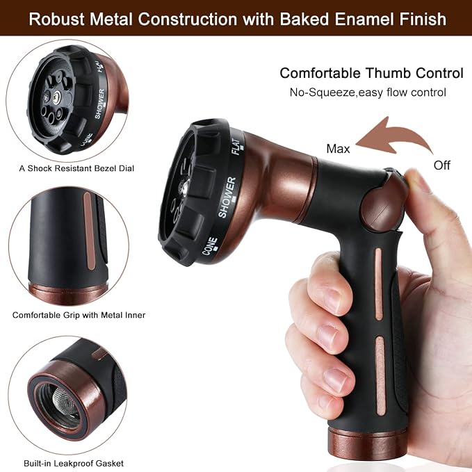 FANHAO 3 Piece Heavy Duty Gardening Tools + Garden Hose Nozzle