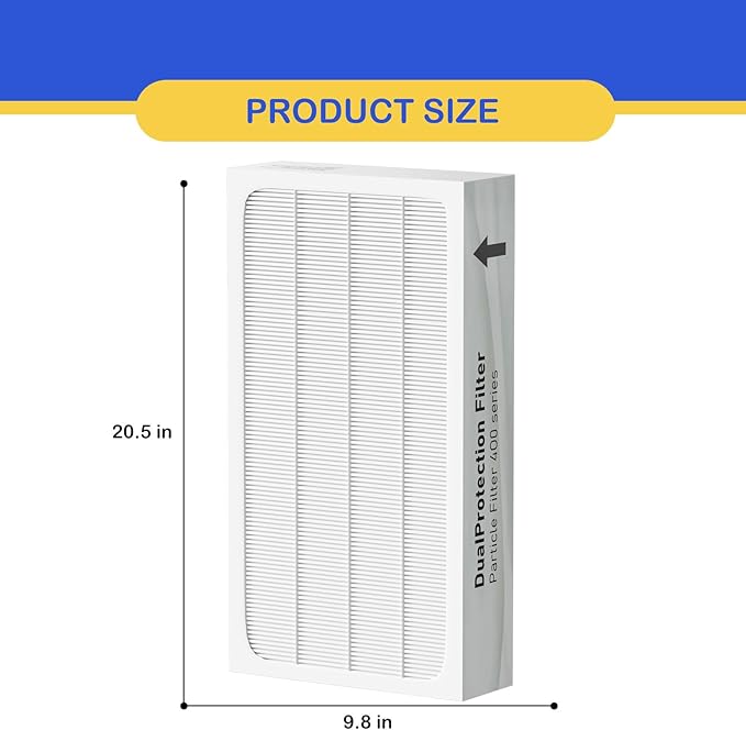 Classic 400 Series HEPA Particle Filter Replacement Compatible with Blueair 400 Series Air Cleaner Purifier Models 402, 403, 405, 410, 450E, 455EB, 480i, 2 Pack