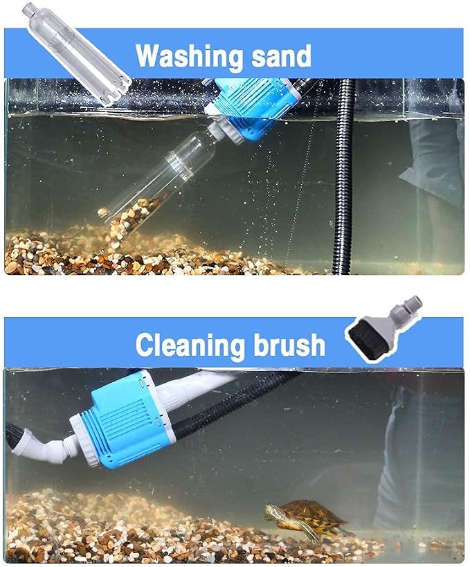 UPETTOOLS Aquarium Gravel Cleaner - Electric Automatic Removable Vacuum Bundle with 6 in 1 Aquarium Cleaning Tool