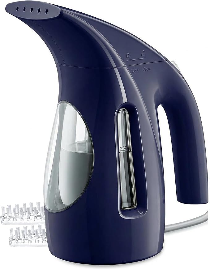 HiLIFE Steamer for Clothes, Portable Handheld Design, 240ml Big Capacity, 700W, Strong Penetrating Steam, Removes Wrinkle, for Home, Office(ONLY FOR 120V) (Deep Navy)