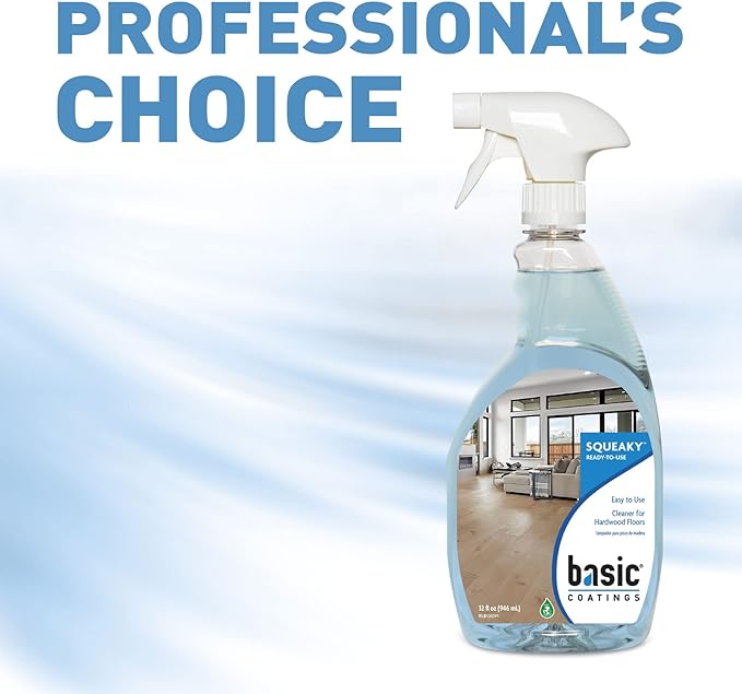 Basic Coatings Squeaky Hardwood Floor Cleaner Spray | Harwood Floor Cleaner | No Residue I Floor Cleaning Solution I 32 oz