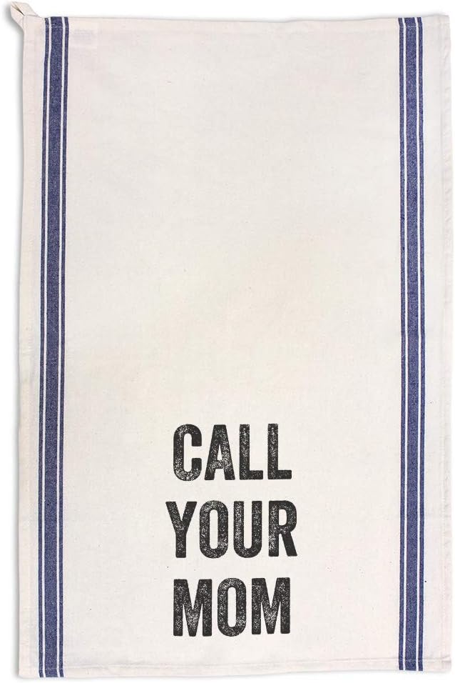 Custom Decor Kitchen Towels Call Your Mom Family & Friends Family & Friends Mom Cleaning Supplies Dish Towels Blue Stripe Design Only