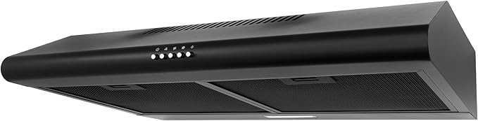 COSMO COS-5MU30-BK 30 in. Delta Collection Ducted Under Cabinet Range Hood, Button Controls, Reusable Filters, LED Lights in Matte Black