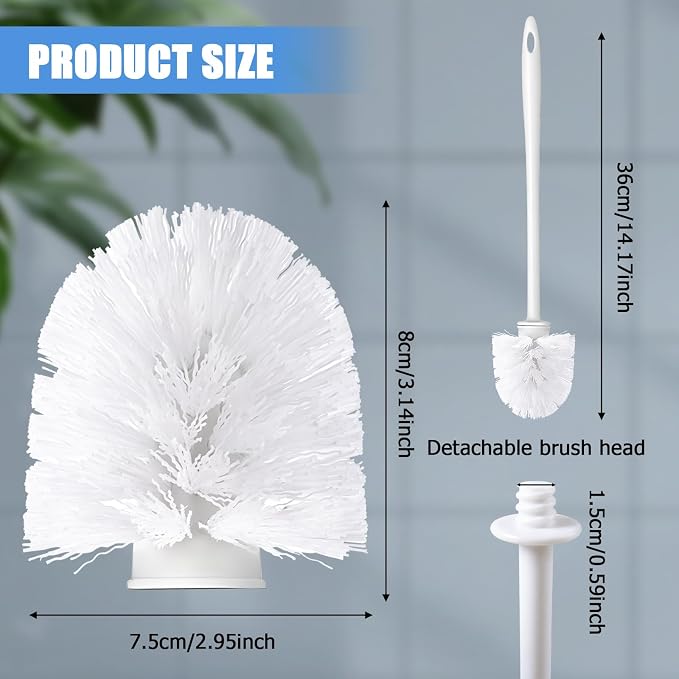 15 Pcs Toilet Brush,14.2" Bathroom Toilet Bowl Brush,Commercial Heavy Duty Toilet Bowl with Hook & Gloves,Long Handle Toilet Bowl for Household Cleaning,Professional/Janitorial Scrub Brush for Toilet