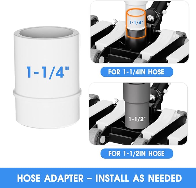 TidyMister 4.4LB Weighted Pool Vacuum Head with Direction Control Handle, Debris Flow Deflector,Vinyl-Safe Wheels,Heavy Duty Manual Suction Pool Vacuum Brush for Inground Pools,Suits 1.5&1.25 Hose