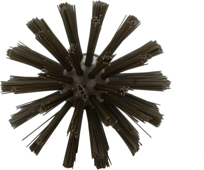 SPARTA Industrial Tank Brush Head Pipe Brush Head, Drain Brush with 3/4" Thread Hole (Handle Not Included) for Commercial Use, Plastic, 4 x 7.1 Inches, Brown (Pack of 6)