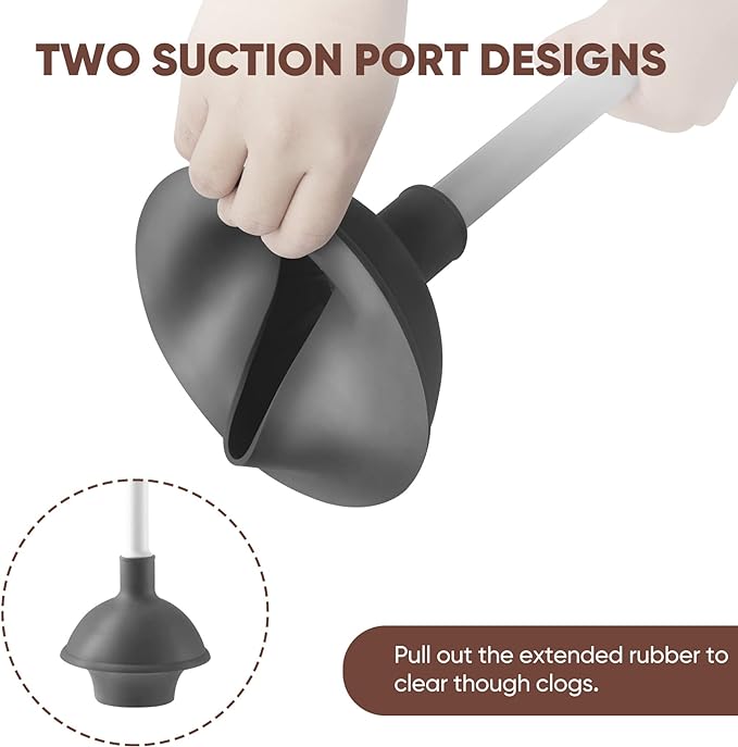 Eyliden Toilet Plunger and Brush Set, 2-in-1 Compact Holder | Unclogs Toilets, Deep Cleans Bowls, Nylon Bristles, Rubber Cup, Durable Plastic Caddy, Space-Saver, Bathroom Cleaning Tools