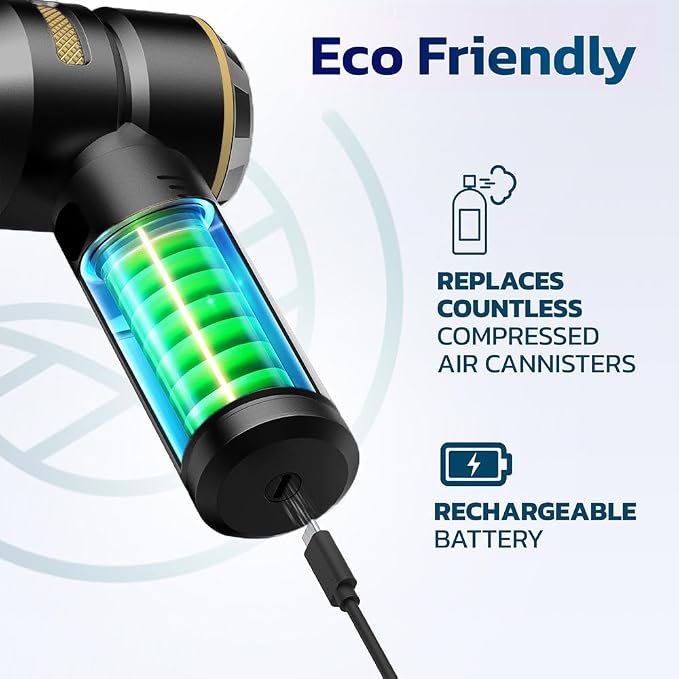 Handheld Vacuum Cordless, Car Vacuum Cleaner, Portable Mini Compressed Air Blower, Duster. Strong Suction Brushless Motor. 4-in-1 21000Pa Wireless Hand Vacuum, Type C Port, for Car, Home, Office.