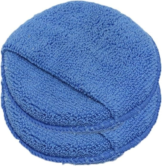 2/5/10Pcs 5-inches Microfiber Wax Applicator Pad Ultra Soft Car Polishing Sponge with Finger Pocket Auto Care Polish Foam Sponge(Blue 2Pcs)