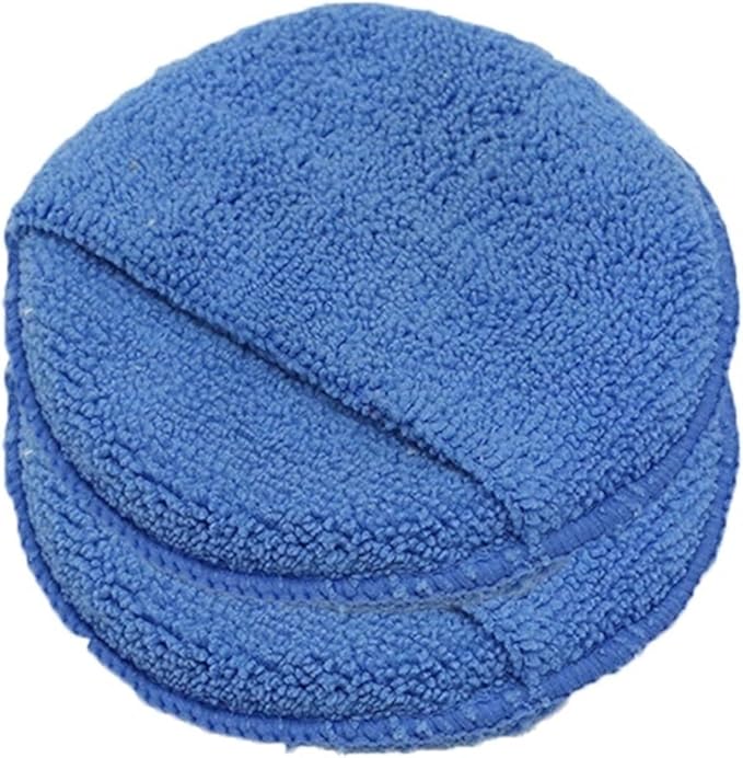 2/5/10Pcs 5-inches Microfiber Wax Applicator Pad Ultra Soft Car Polishing Sponge with Finger Pocket Auto Care Polish Foam 2028(Blue 2Pcs)
