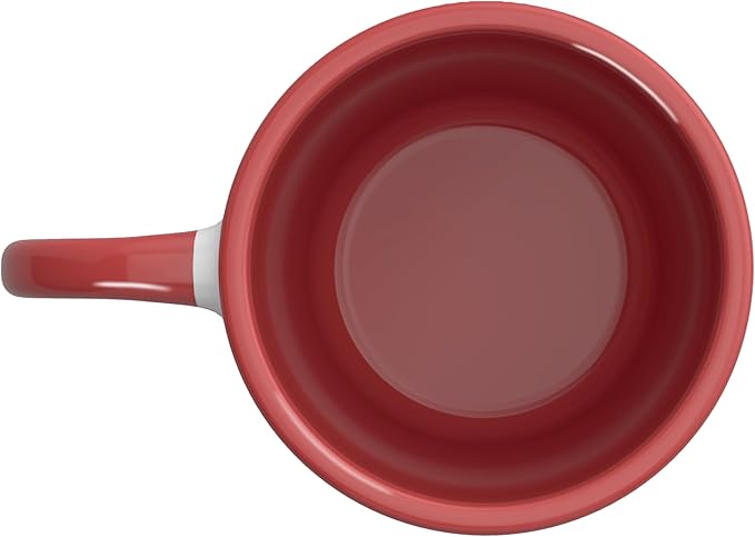 Coffee & Cleaning Supplies Daily Fuel Ceramic Mug, Red/White