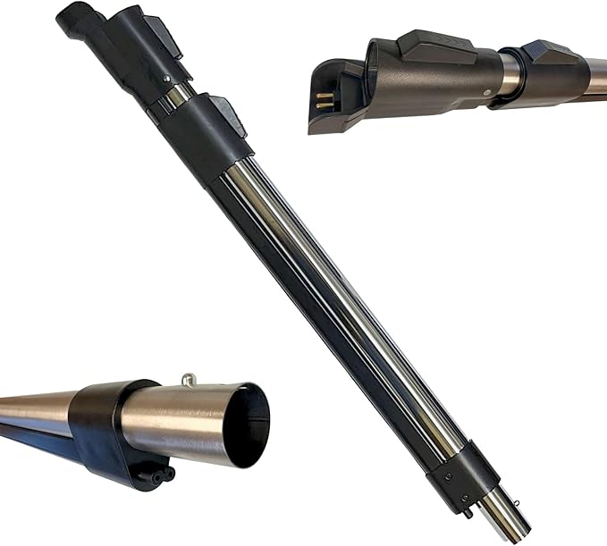 Wessel-Werk Telescopic Central Vacuum Wand with Cord Management, Stainless Steel Construction, Compatible with Electric Powerheads and Standard Gas Pump-Style Hose Handles (Enclosed Integrated Wiring)