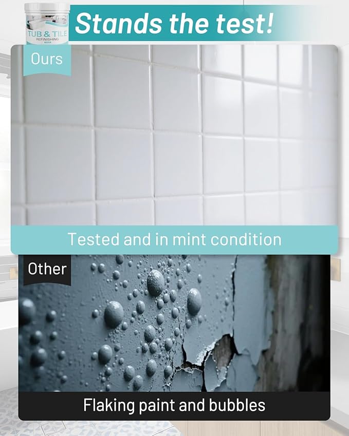 Tub Paint for Bathtub, 35oz Tub and Tile Refinishing Kit with Tools, Water Based Bathtub Paint White for Tile, Toilets, Kitchen, Sink