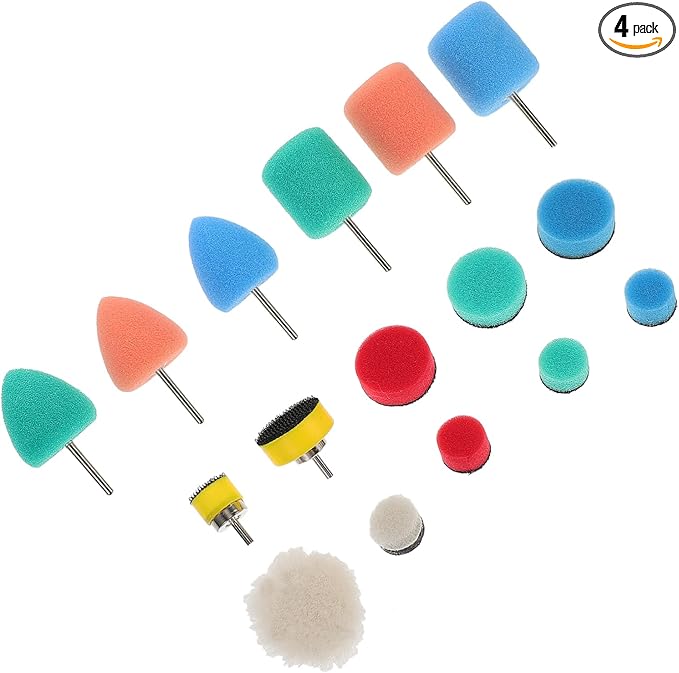 MAGICLULU 64pcs Polishing Pads for Car Detailing Soft Buffing Sponge Wheels for Waxing and Polishing for All Paint Types and Scratch Removal