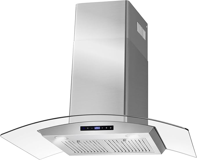 COSMO COS-668AS900 36 in. Vista Collection 380 CFM Ducted Wall Mount Range Hood, Touch Controls, LED Lights, Stainless Steel