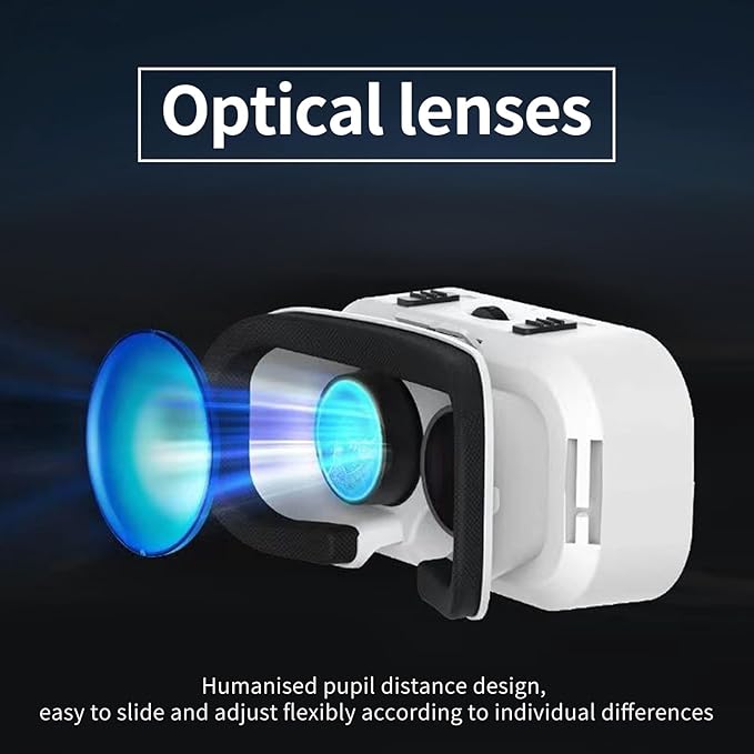Virtual Reality Headset VR Glasses Compatible with iPhone and Android Adjustable 3D VR Phone Headset for 4.7 to 6.5 Inch, with Controller for Movies and Mobile Games