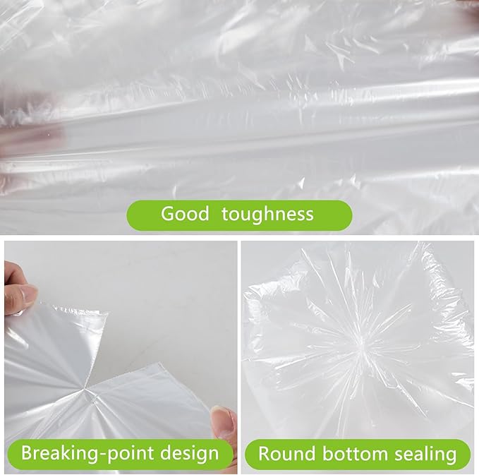 Farmoon 13 Gallon Kitchen Garbage Bag, Clear Trash Can Liner Bags, 9 Rolls/225 Bags