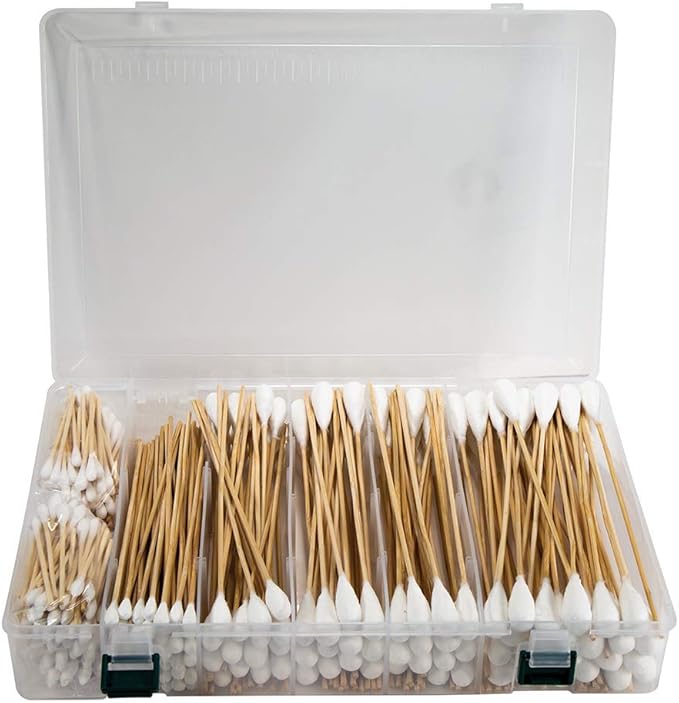Tipton Power Swabs .22 Caliber - 250 Count with Cotton Construction and Bamboo Handle for Mess-Free Firearm Cleaning