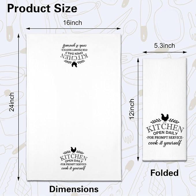 Welcome to My Mother Cluckin' Kitchen Funny Kitchen Towels 2 Pack, Kitchen Gifts for Mom from Son Daughter, Cute Mom Kitchen Decor Towels, Mother's Day Birthday Gifts for Mom New Mom Hostess
