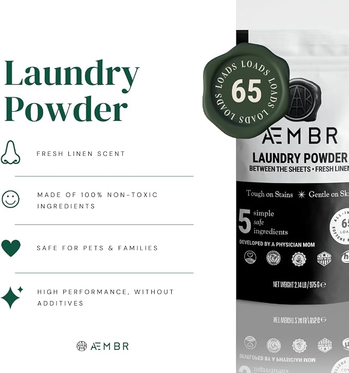 Luxury Laundry Powder | Clean Natural Non-Toxic Healthy Laundry Detergent | Made in USA with Natural Ingredients | Between the Sheets (Fresh Linen)