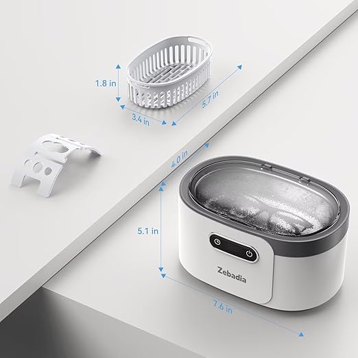 600ml Ultrasonic Jewelry Cleaner, Digital Timer, Deep Sonic Cleaning for Eyeglasses, Rings, Silver, Coins & Makeup Brushes