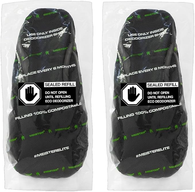 Meister 2 Refills (1 Year Supply) Shoe & Glove Eco Deodorizer - Powerful, Absorbs Stink, Leaves Fresh Scent