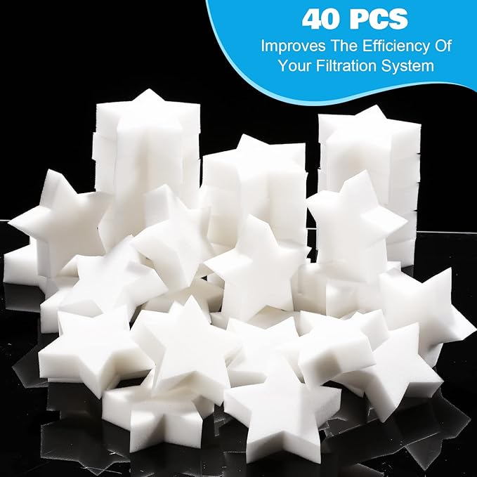 Patelai 40 Pcs Hot Tub Sponge Spa Cleaning Sponges for Hot Tub Oil Absorbing Cleaning Scum for Spa, Bathtub and Swimming Pool to Soak up Oils Bathtub Accessories(Star Style)