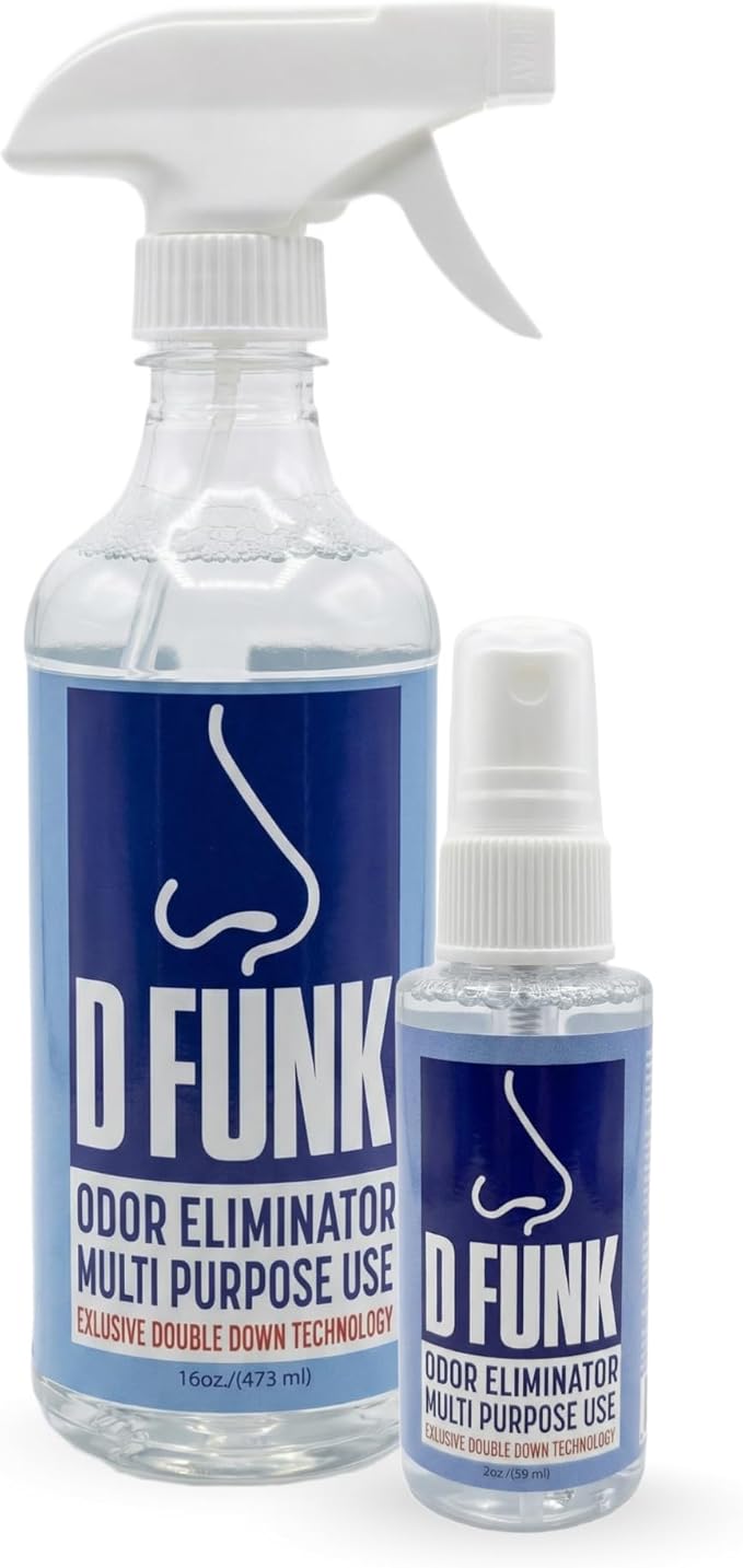 Ardent D Funk Odor Eliminator for Strong Odor, 2 Pack, 16 oz. and 2 oz. Bottle, Spray to Remove Smells, Pet Supplies, Sport Shoes and Equipment, Coolers, Made in USA