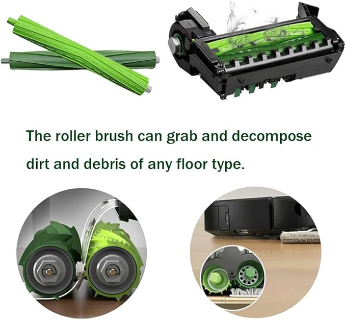 3 Set s9 Rubber Brushes Replacement Parts Compatible with iRobot Roomba s9 (9150) s9+ s9 Plus (9550) s Series Vacuum Cleaner