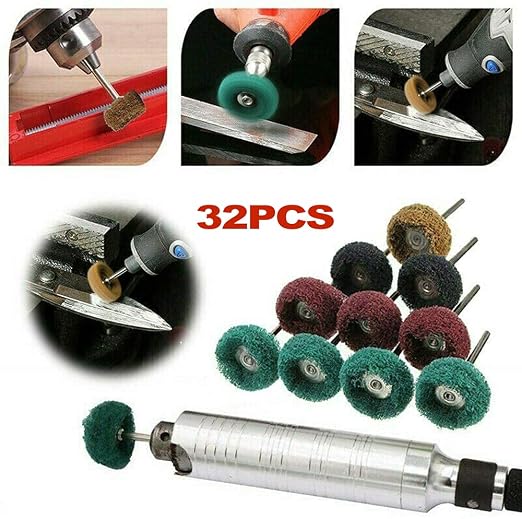 82PCS 1Inch Polishing Kit, Buffing Kit - Professional Wool Fabric Cotton Kit (50PCS) & Abrasive Set (32PCS) Mounted 3mm Shank for Rotary Tool Accessories