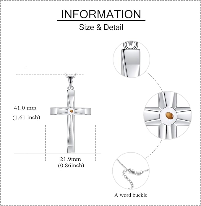 ONEFINITY Religious Cross Pendant Necklace Sterling Silver Origami Cross Pendant Gifts for Women Men Jewelry