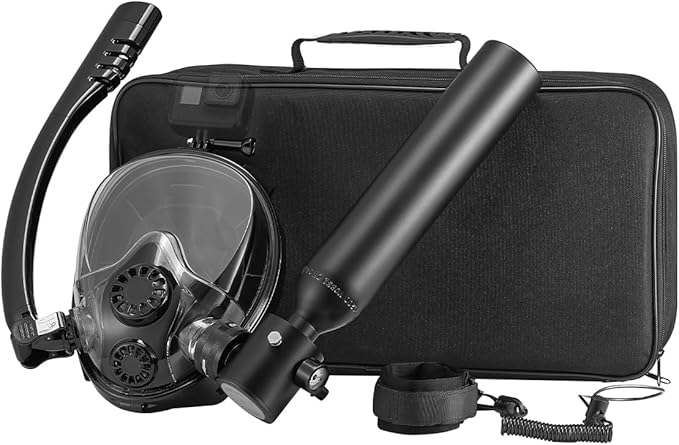 VEVOR Scuba Tank, 0.5L Portable Scuba Diving Tank, Diving Oxygen Cylinder Supports 5-10 Minutes Underwater Breathing, 98.43 ft Diving Depth, Lung Tank Kit with Snorkel Mask for Underwater Exploration