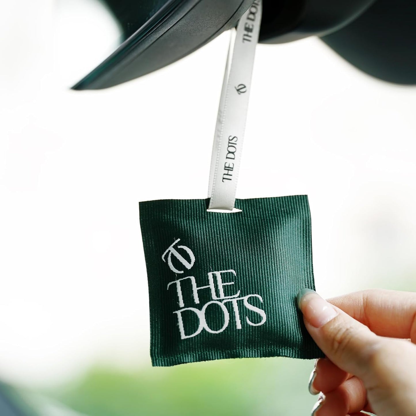 THEDOTS Series Car Air Freshener with 2 Adjustable Ribbons for Car Rearview Mirror, Sicilian Orange, 30 Days, Non-Toxic Fabric Sachet Gift (1 Pack)